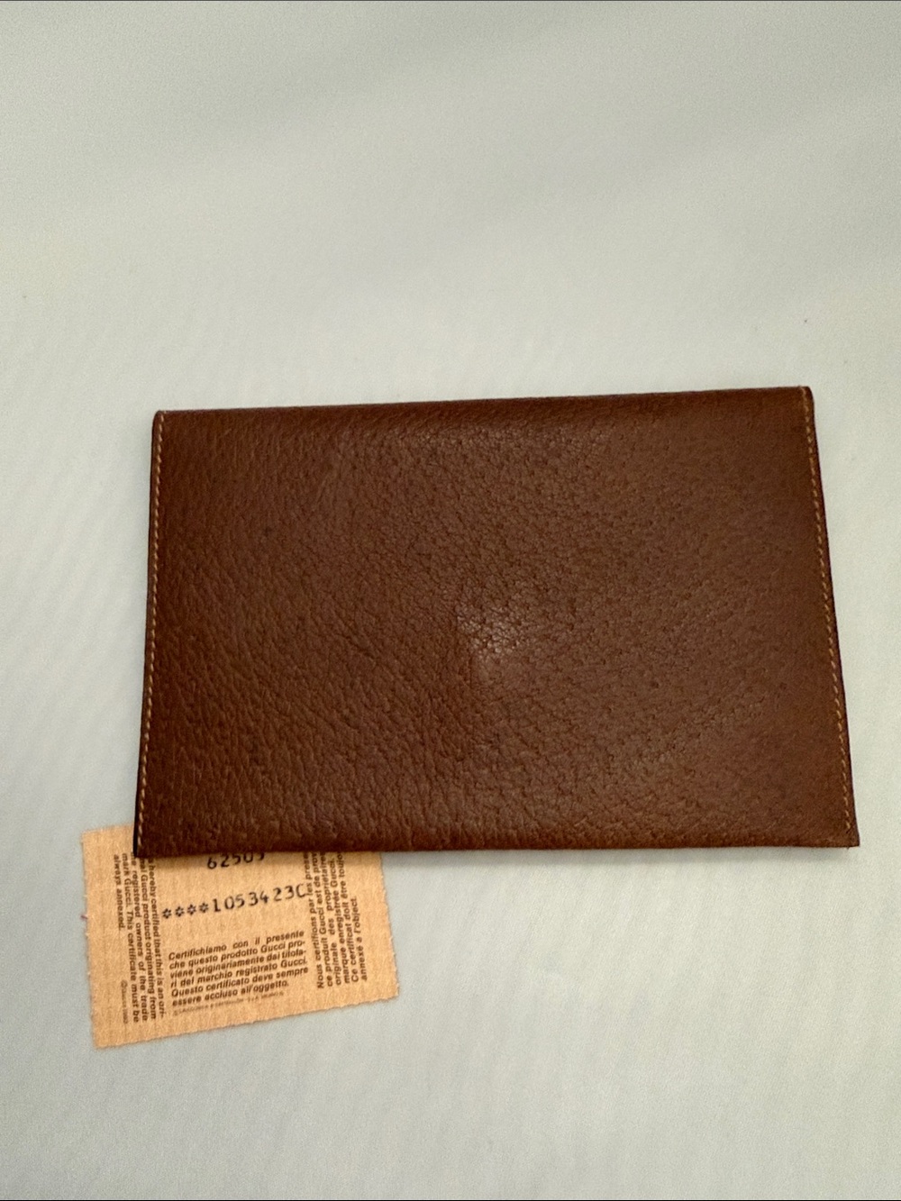 Gucci Vintage Accessory Collection Leather Envelope Pouch with Gold Logo - Picture 2 of 9